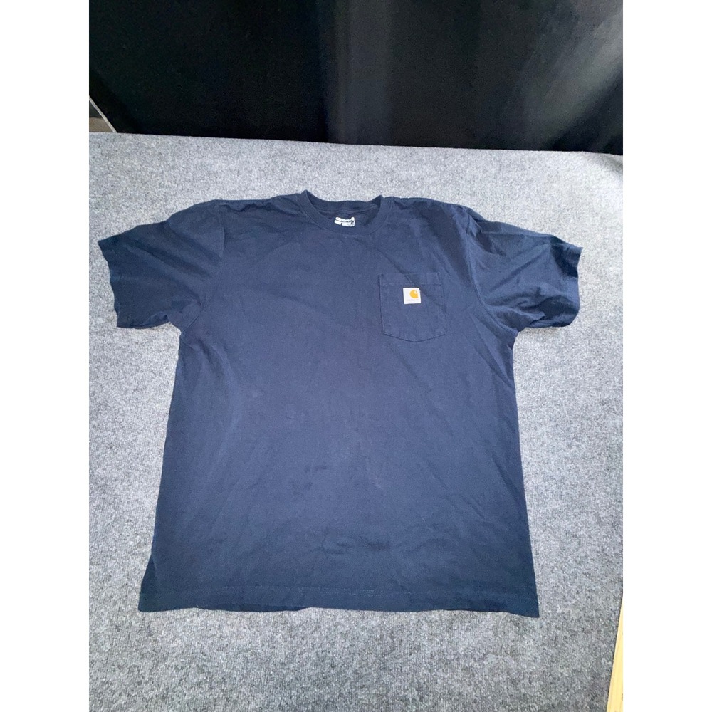 Carhartt Mens Loose Fit Heavyweight Pocket T-Shirt Navy Blue XL Short Sleeve